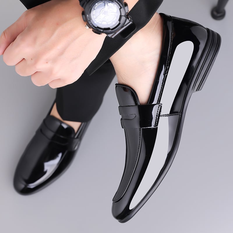 Pantofi de damă din piele pentru bărbați, mărime mare, mărime mare, 48, model britanic, cu un singur picior, din piele lăcuită, model business, pantofi de nuntă