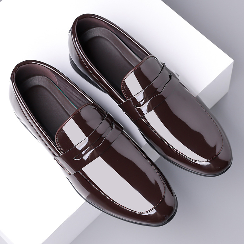 Pantofi de damă din piele pentru bărbați, mărime mare, mărime mare, 48, model britanic, cu un singur picior, din piele lăcuită, model business, pantofi de nuntă