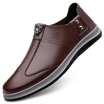 Ανδρικά Παπούτσια Άνοιξη Νέο Στυλ Αναπνεύσιμο Χειροποίητο Δερμάτινο Παπούτσι Επαγγελματικό Casual Δερμάτινο Παπούτσια με Μαλακή Σόλα Παπούτσια με Μαλακά Πάνελ Παπούτσια Οδήγησης Παπούτσια Beanie