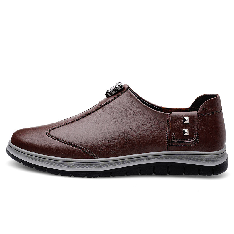 Vyriški pavasariniai batai, nauji, kvėpuojantys, rankų darbo, verslo, laisvalaikio, odiniai batai, minkšto pado, minkšti bateliai su plokštėmis, vairavimo batai, beanie stiliaus,