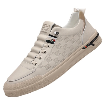 Ανδρικά Παπούτσια από Γνήσιο Δέρμα 2024 Άνοιξη Νέα Μοντέρνα Λευκά Παπούτσια Αθλητικά Ανδρικά Slip-on Δερμάτινα Παπούτσια με Μαλακή Σόλα