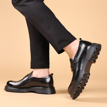 Muške ležerne kožne cipele, mokasine od kravlje kože, poslovne cipele s debelim potplatom