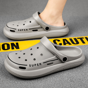 Διασυνοριακές καλοκαιρινές νέες παντόφλες με χοντρή σόλα, τάση μόδας, παντόφλες Baotou, casual παπούτσια παραλίας, παπούτσια με τρύπες για άνδρες