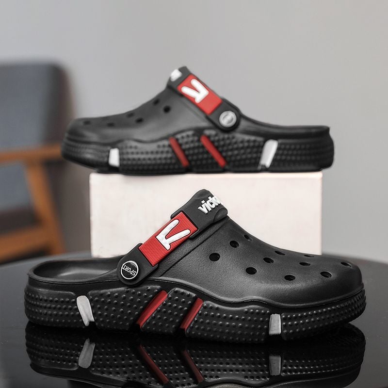 Vyriški krokodilų batai, vasariniai viršutiniai drabužiai, kvėpuojantys sandalai, vyriški laisvalaikio paplūdimio batai, lengvi minkšto pado šlepetės vyrams