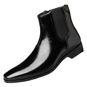 Britiško stiliaus vyriški Martino aulinukai iki vidutinio blauzdos aukščio, madingi odiniai aulinukai, universalūs, laisvalaikio, dalykiniai, smailiomis nosimis, atsparūs dėvėjimuisi, neslystantys odiniai aulinukai