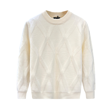Eksporto kokybės aukštos klasės kreminės baltos spalvos sunkus megztinis vyriškas mados prekės ženklo šiltas megztinis, 2024 m. nauji vyriški marškiniai