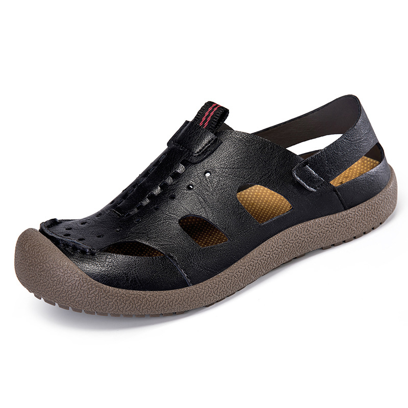 Sandale populare transfrontaliere pentru bărbați, pantofi de plajă respirabili de vară pentru bărbați, antiderapanți, rezistenți la uzură, tați de vârstă mijlocie și vârstnici, pantofi pentru bărbați de mărime mare