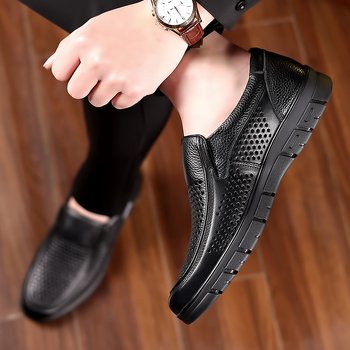 Δερμάτινα σανδάλια Cross-Border Καλοκαιρινά, Νέο Στυλ, Κούφια, Αναπνέοντα Πεντάλ, Ανδρικά, Επαγγελματικά, Casual, Μαλακή Σόλα, Αντιολισθητικά, Παπούτσια για Μπαμπά, Μεσήλικες