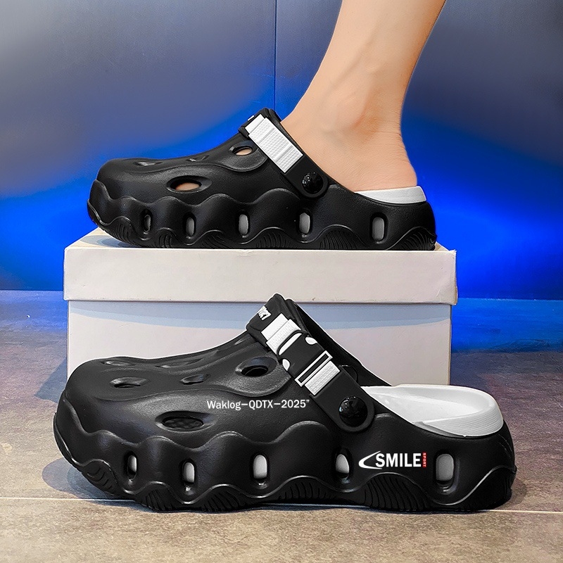 Piiriülesed auguga kingad meeste suvised spordirõivad väljaheidete tunne Baotou sussid libisemiskindlad paksu tallaga sandaalid juuste põlvkond