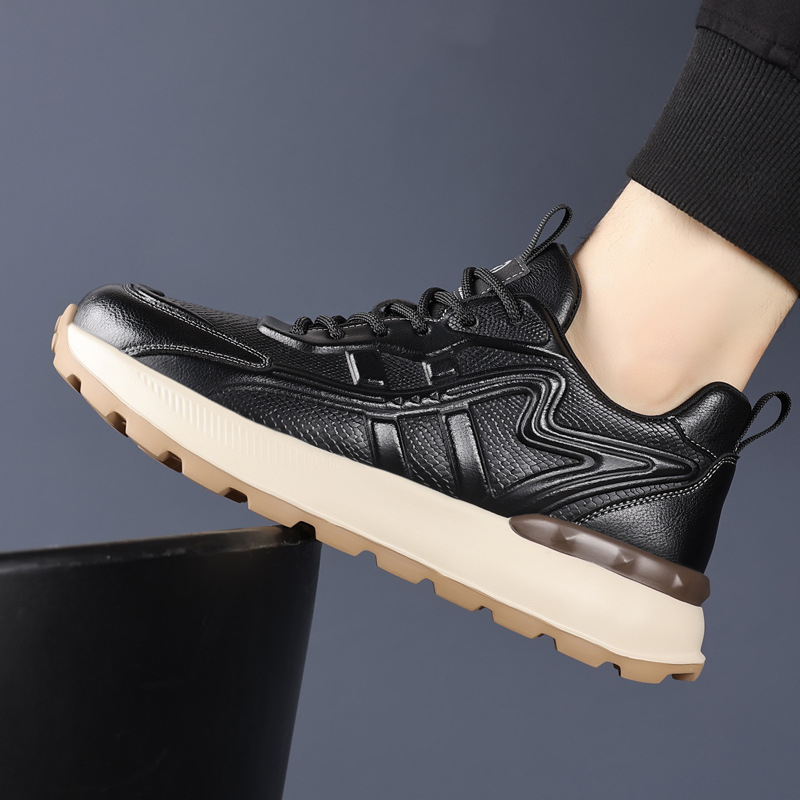 Pantofi sport pentru bărbați transfrontalieri 2025 Explozii de primăvară Casual Joker Pantofi în aer liber Torre pentru bărbați cu talpă groasă în stil britanic Pantofi vintage în stil britanic