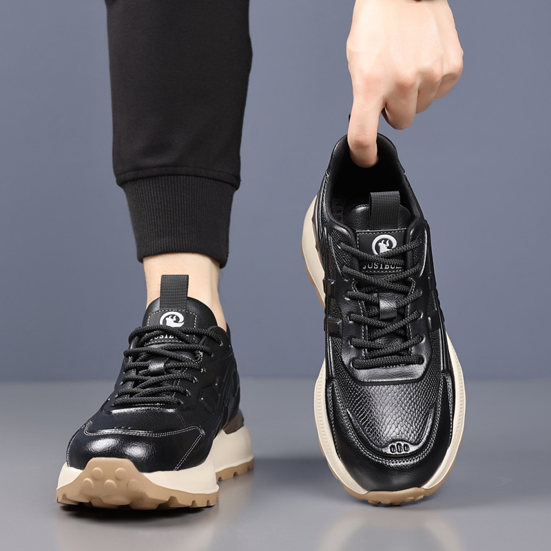 Pantofi sport pentru bărbați transfrontalieri 2025 Explozii de primăvară Casual Joker Pantofi în aer liber Torre pentru bărbați cu talpă groasă în stil britanic Pantofi vintage în stil britanic