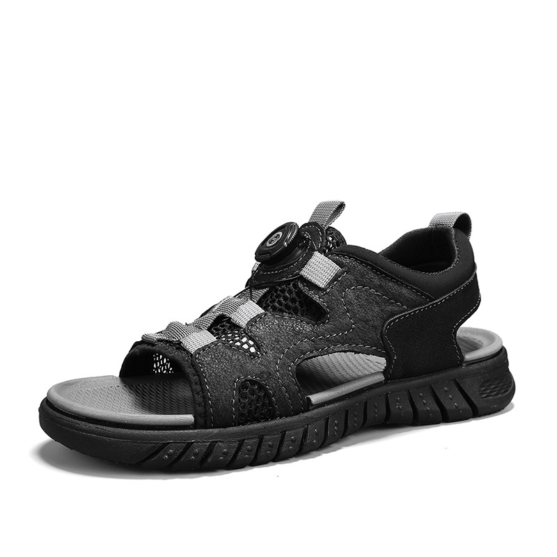 Sandale de vară pentru bărbați, super ușoare, mărime mare, 45464748, din piele de vacă, casual, cu strat superior, pentru exterior, antiderapante, pentru plajă, pantofi pentru bărbați