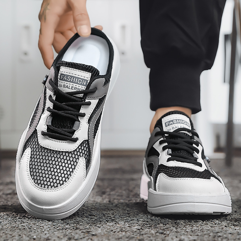 Suvised meeste kinnise ninaga sussid, piiriülesed suured õõnsad hingavad võrgust tossud, madala säärega trendikad spordijalatsid