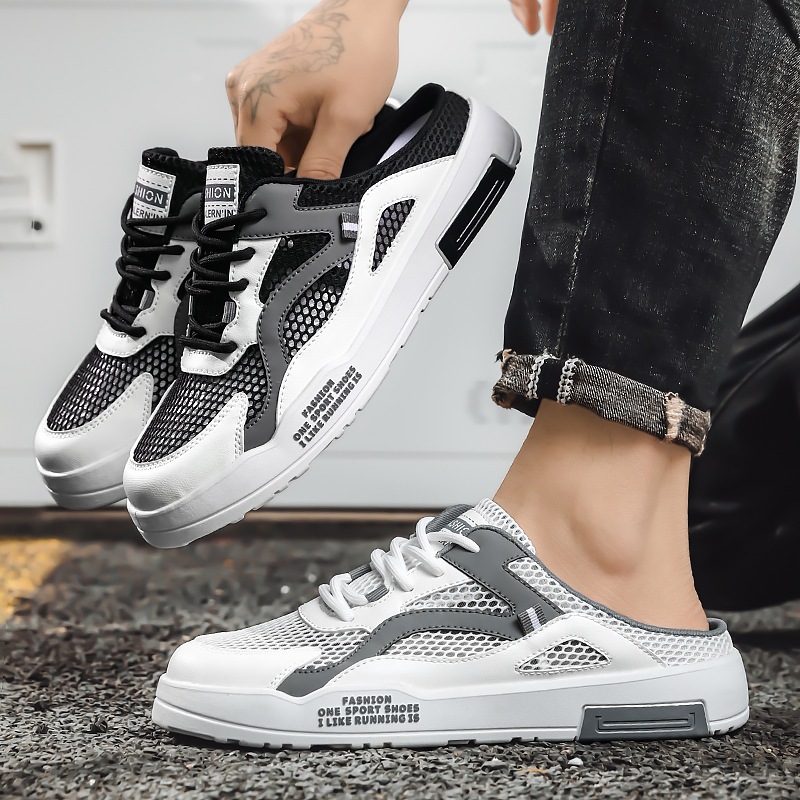 Suvised meeste kinnise ninaga sussid, piiriülesed suured õõnsad hingavad võrgust tossud, madala säärega trendikad spordijalatsid