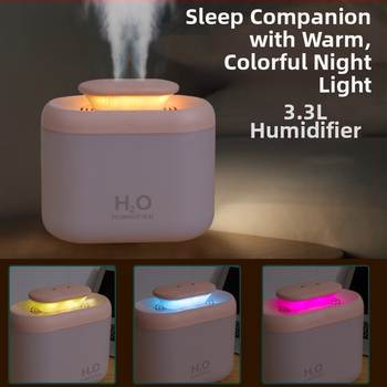 Εργοστασιακός υγραντήρας διπλού ψεκασμού μεγάλης χωρητικότητας για οικιακή χρήση, νέος μίνι πολύχρωμος μικρός καθαριστής αέρα 3.3L