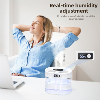 Νέος διασυνοριακός υγραντήρας διπλού πίδακα μεγάλης χωρητικότητας οικιακός αθόρυβος υγραντήρας πλήρωσης γραμμής USB με σπρέι υγραντήρα νυχτερινού φωτός