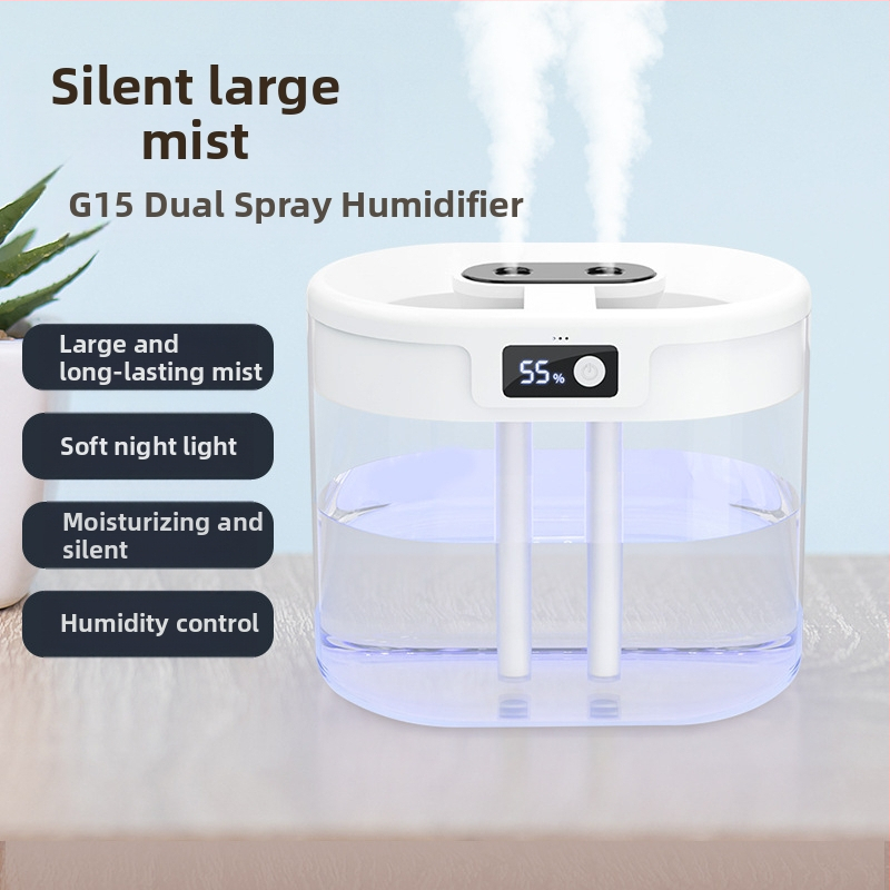 Cezhraničný nový zvlhčovač vzduchu s dvojitým prúdom, veľkokapacitný, domáci tichý zvlhčovač vzduchu, plniaci sprej s USB linkou, nočné svetlo, zvlhčovač vzduchu