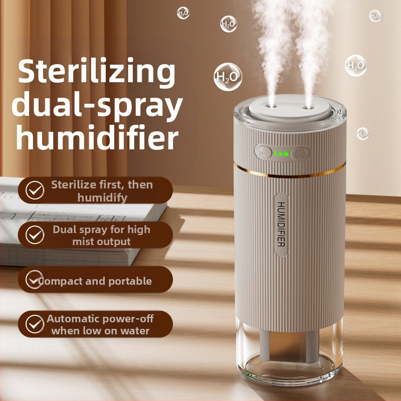 Nový zvlhčovač vzduchu do interiéru, spálne, auta, malý hydratačný sprej, dvojitý sprej, jednoduchý USB, tiché svetlo do atmosféry