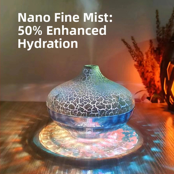 Νέος υγραντήρας επιφάνειας εργασίας με κρυστάλλινη ρωγμή, πολύχρωμος ατμοσφαιρικός φωτισμός, αθόρυβος ψεκασμός στο σπίτι, διασυνοριακός, ζεστός μοντέλο