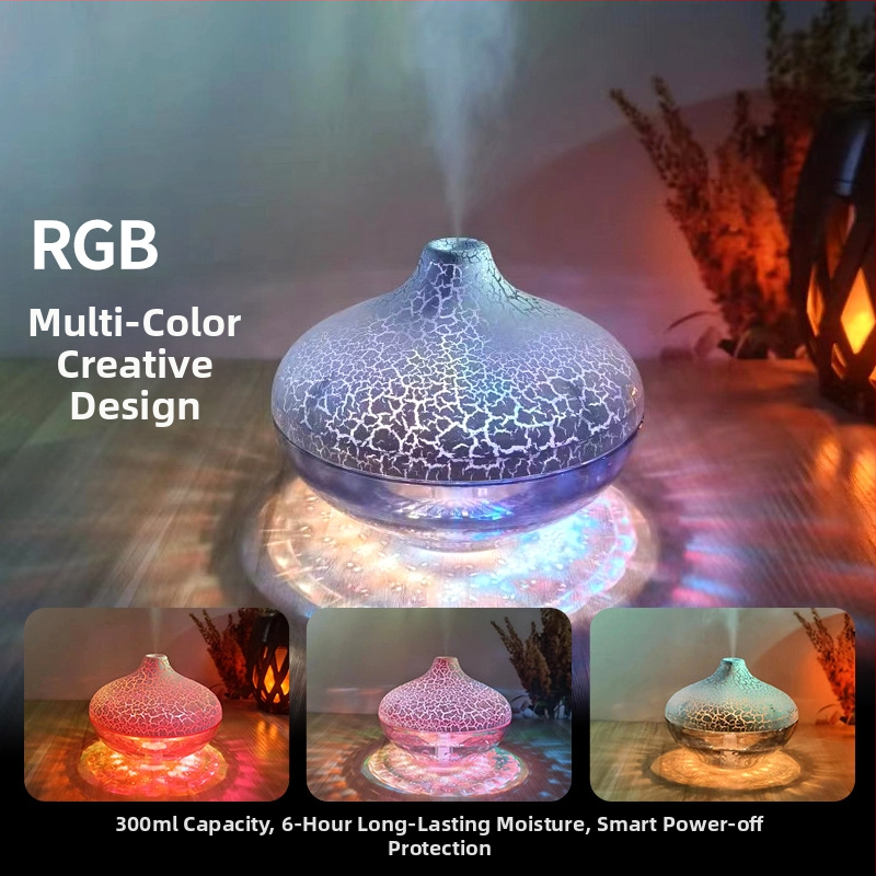 Nový stolný krištáľový zvlhčovač vzduchu s guľôčkovým efektom, farebná atmosféra, svetlo, stan, domáci tichý sprej, cezhraničný horúci model