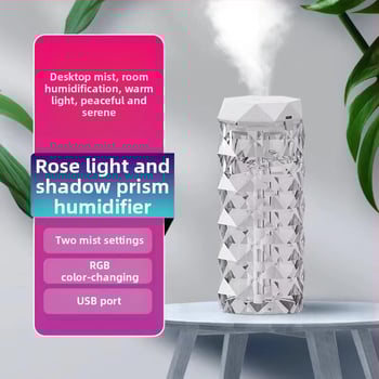 Cezhraničný krištáľový zvlhčovač RGB meniaci farbu farebný zvlhčovač domáci stolný veľkokapacitný čistič vzduchu veľkoobchod