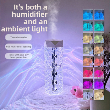 Διασυνοριακός υγραντήρας κρυστάλλου RGB με αλλαγή χρώματος, πολύχρωμος υγραντήρας για οικιακή επιφάνεια εργασίας, μεγάλης χωρητικότητας, χονδρικής πώλησης