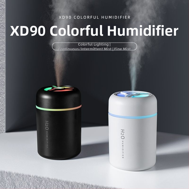 Xd90 Mars Cannon Farebný zvlhčovač vzduchu do auta Malý tichý Veľký objem hmly Farebné okolité svetlo Domáca klimatizácia Izba