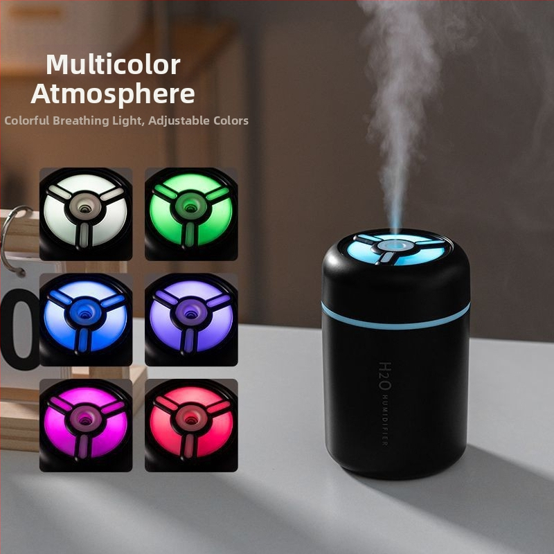 Xd90 Mars Cannon Farebný zvlhčovač vzduchu do auta Malý tichý Veľký objem hmly Farebné okolité svetlo Domáca klimatizácia Izba