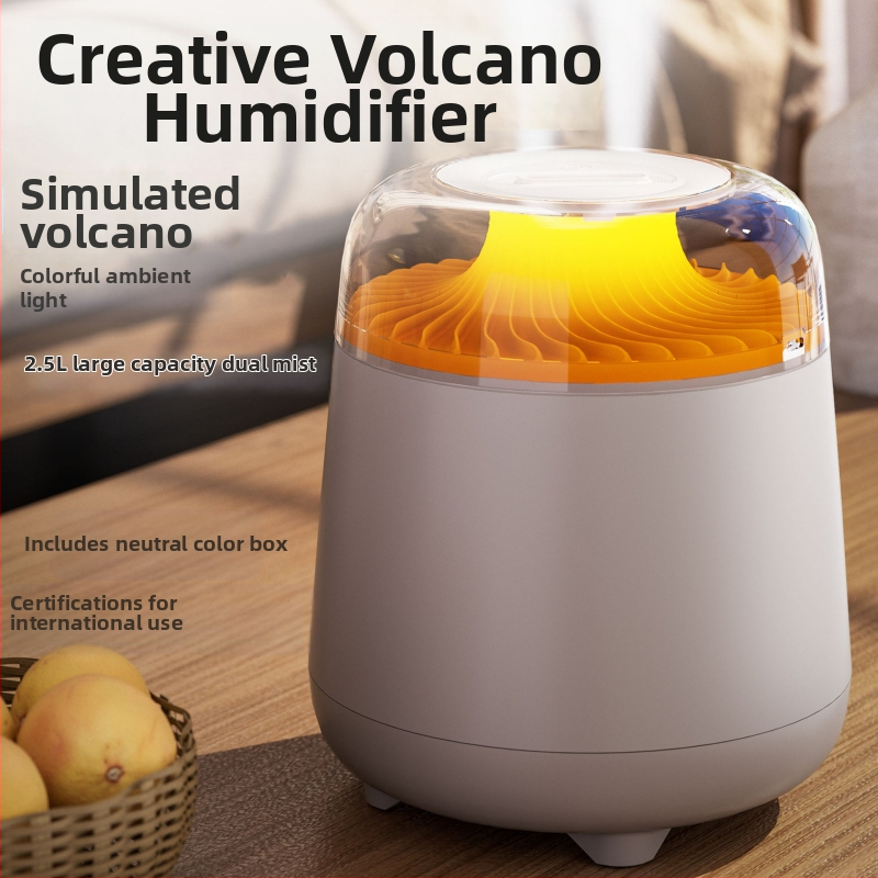Simulácia zvlhčovača sopky, farebná atmosféra, lampa 2,5 l, veľká kapacita, veľký rozprašovač, dvojitý rozprašovač, domáci zvlhčovač