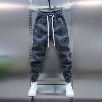 Pavasario ir rudens naujos madingos vyriškos aukštos klasės laisvalaikio kelnės, tamprios, elastingos, sustorintos kelnės, laisvos sportinės prakaitinės kelnės