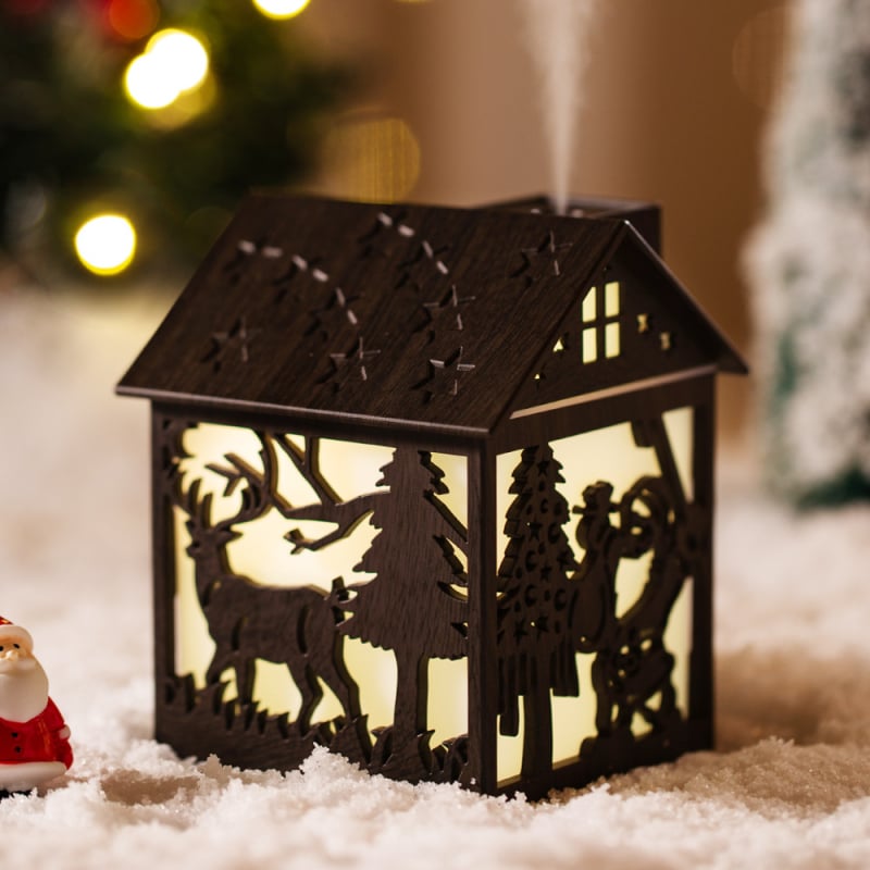 Naujas kalėdinis elementų drėkintuvas Kalėdų Senelio Kalėdų eglutė Kalėdų namelis Švelnus ir ryškus spalvingas šviesos drėkintuvas