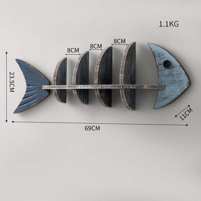 Új, skandináv stílusú fali, fából készült haltányér tárolóállvány, kávézó nappali dekoráció, függő fali válaszfal, könyvespolc