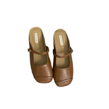 Γυναικείες Παντόφλες Baotou Half Slippers 2025 Νέα Κορεάτικα Στυλ Gentle Fairy Soft Flat Casual Slip-on Mueller Shoes