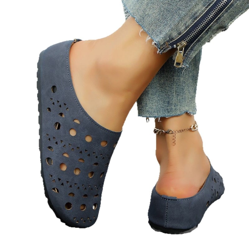 Lan Guan Niche faragott üreges lusta öszvér papucs nőknek, lélegző, vastag talpú, kényelmes, divatos Birkenstock cipők