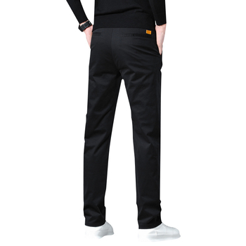 Φθινοπωρινά παντελόνια από χοντρό βαμβάκι Twill για άνδρες, στενή εφαρμογή, ίσια πόδια, παντελόνια νέου στυλ ανδρών 2025, ευέλικτα μακριά παντελόνια