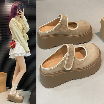 Trendi zárt orrú női papucsok, 2025 új tavaszi és nyári platformos vastag talpú Birkenstock stílusú bebújós szandálok