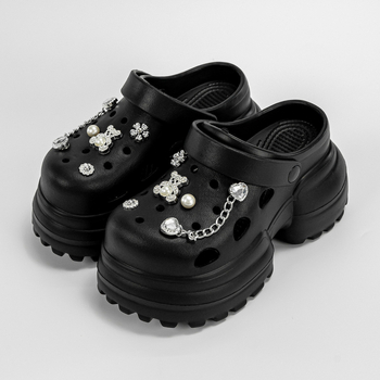 EVA 10 cm aukštakulniai sidabriniai bateliai su „meškos skylute“, moteriški užsienio prekybos vasariniai nauji lengvi sandalai