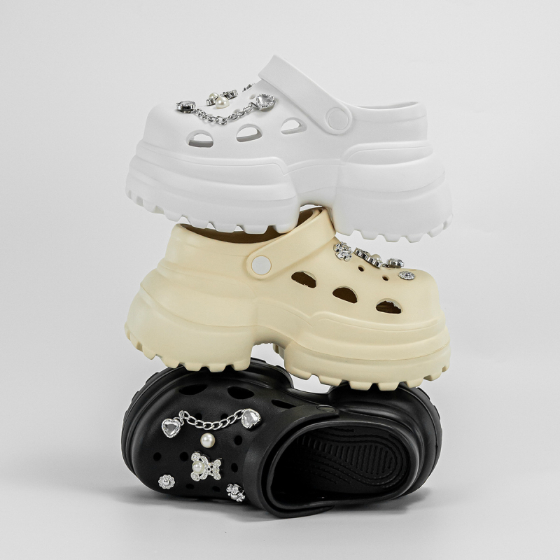 EVA 10 cm aukštakulniai sidabriniai bateliai su „meškos skylute“, moteriški užsienio prekybos vasariniai nauji lengvi sandalai