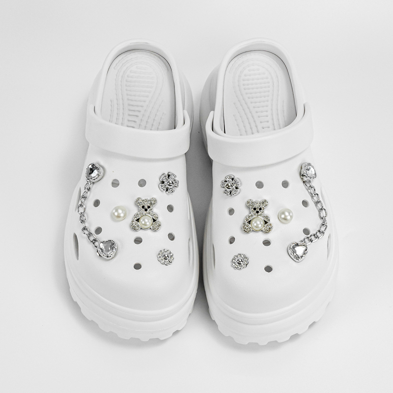 EVA 10 cm aukštakulniai sidabriniai bateliai su „meškos skylute“, moteriški užsienio prekybos vasariniai nauji lengvi sandalai