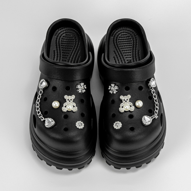 EVA 10 cm aukštakulniai sidabriniai bateliai su „meškos skylute“, moteriški užsienio prekybos vasariniai nauji lengvi sandalai