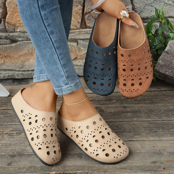 Nyári új vastagtalpú papucsok, külkereskedelmi nagyméretű, határokon átnyúló Baotou üreges lyukú cipők, divatos Birkenstock szandálok külső viseletre