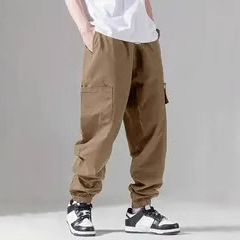 Vyriškos pavasario ir rudens naujos korėjietiškos madingos pavasario ir vasaros tiesaus kirpimo sportinės laisvos laisvalaikio ilgos kelnės