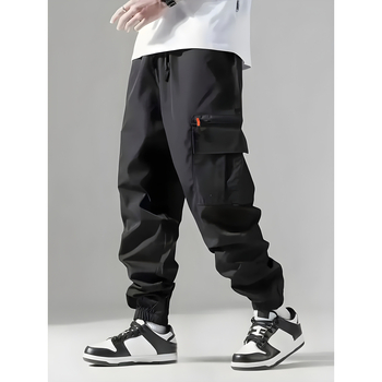 Vyriškos pavasario ir rudens naujos korėjietiškos madingos pavasario ir vasaros tiesaus kirpimo sportinės laisvos laisvalaikio ilgos kelnės