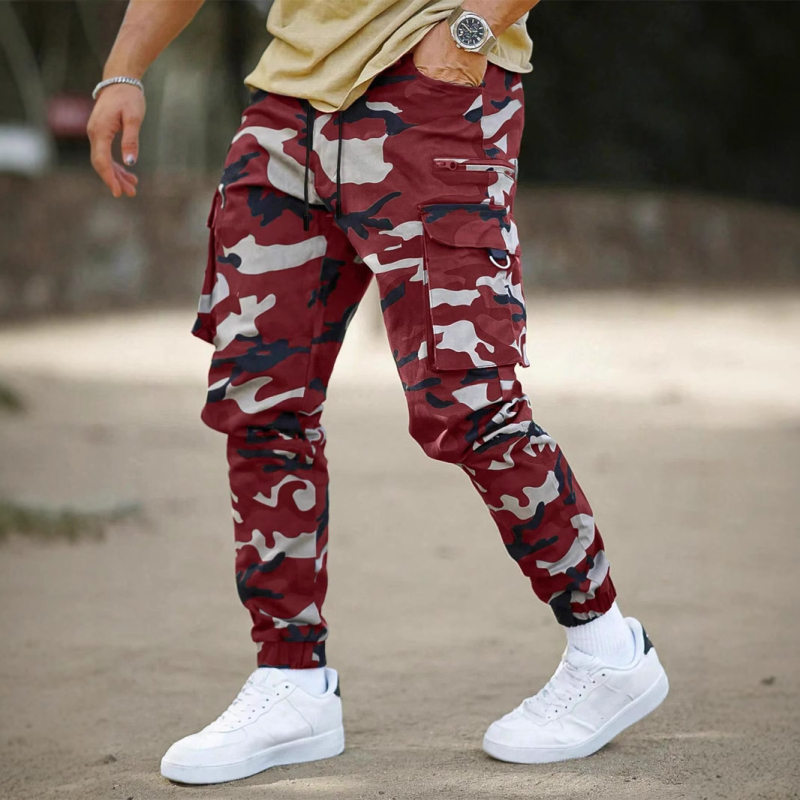 Gyártó egyedi nadrágok európai és amerikai határokon átnyúló amerikai stílusú álcázó alkalmi cargo nadrág férfi tavaszi és nyári divatos márkájú jogger nadrág 8666