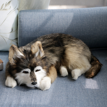 Natūralios odos dirbtiniai gyvūnai Dirbtinis haskių šuo Namai Kūrybiniai papuošalai Amatų dovanos