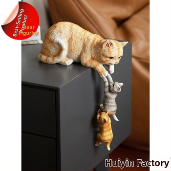 Διακοσμητικά Αυλής από Ρητίνη Χειροτεχνίες Αξεσουάρ Σπιτιού Δημιουργικά Κινούμενα Σχέδια Ζώων Κήπου Γατάκια Αλλαγή Χρώματος