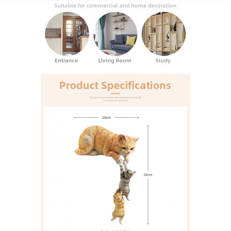 Декоративни смолни занаяти за двора, аксесоари за дома, креативни анимационни животни, градински орнаменти с котенца, променящи цвета си