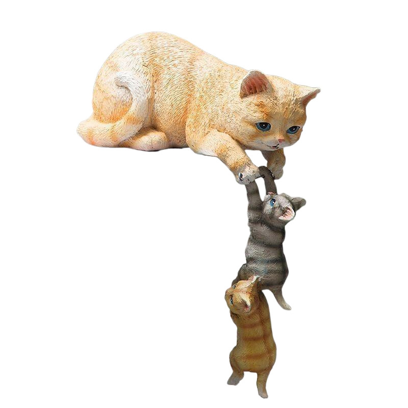 Διακοσμητικά Αυλής από Ρητίνη Χειροτεχνίες Αξεσουάρ Σπιτιού Δημιουργικά Κινούμενα Σχέδια Ζώων Κήπου Γατάκια Αλλαγή Χρώματος