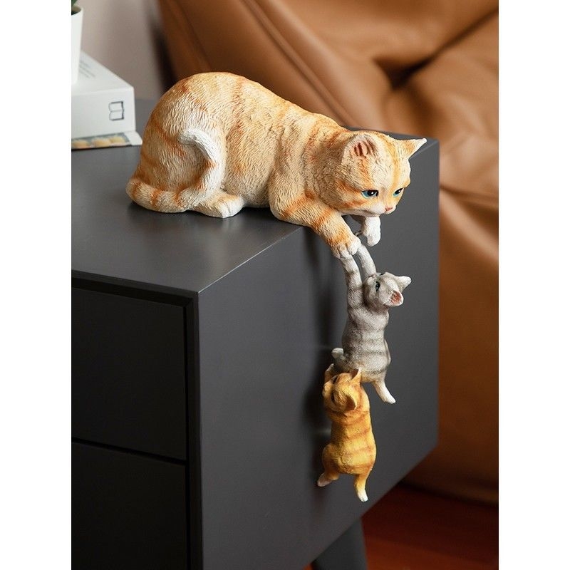 Διακοσμητικά Αυλής από Ρητίνη Χειροτεχνίες Αξεσουάρ Σπιτιού Δημιουργικά Κινούμενα Σχέδια Ζώων Κήπου Γατάκια Αλλαγή Χρώματος