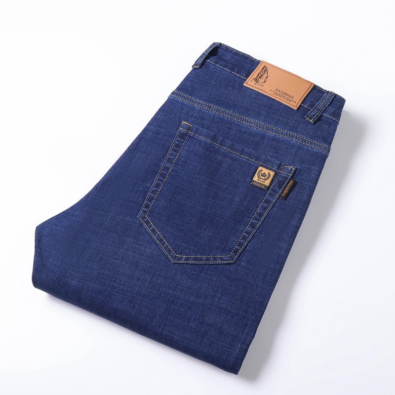 Vyriškos kelnės, vasarinės, plonos džinsinės kelnės, šilko imitacijos, laisvos, tiesios, laisvalaikio kelnės, tamprios, vyriškos kelnės